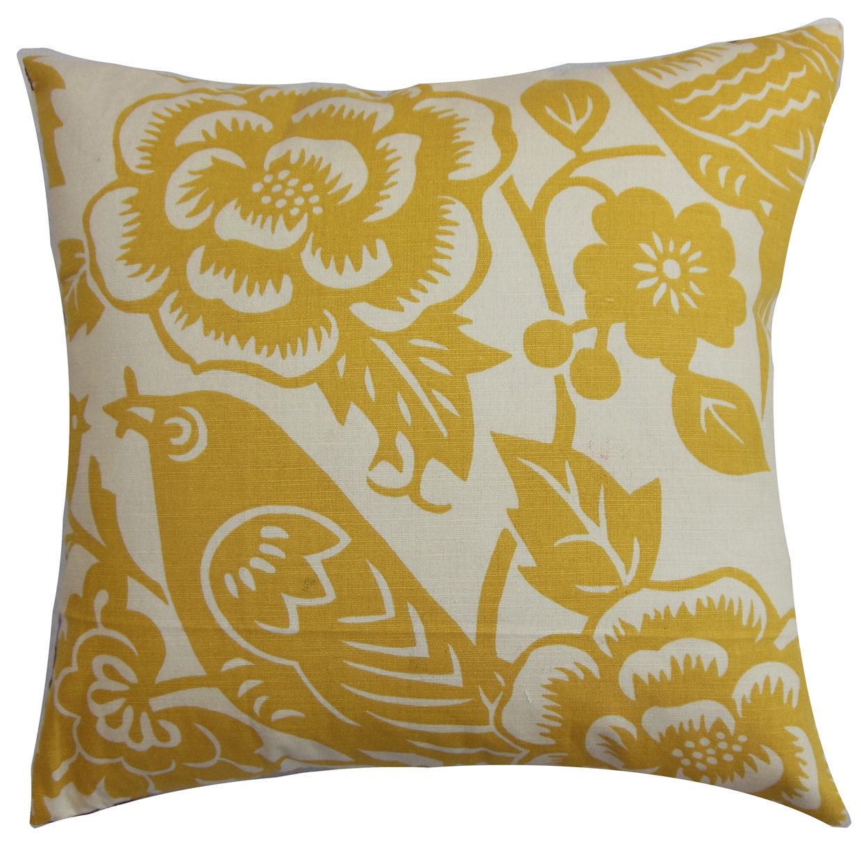 Standard/20 x 26 The Pillow Collection Campeche Floral Bedding Sham Yellow Standard/20 x 26 The Pillow Collection Campeche Floral Bedding Sham Yellow