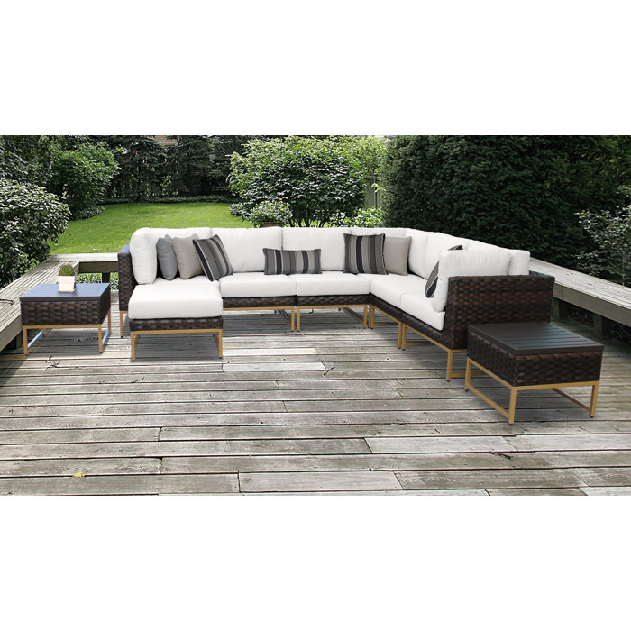 Joss and Main Nauvoo Wicker/Rattan Seating Group with Cushions