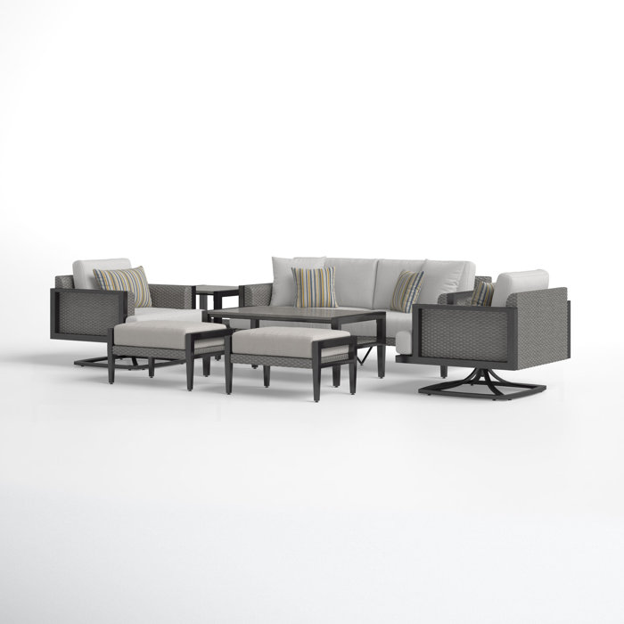 Joss and Main Chatham 7 Piece Rattan Sofa Seating Group with Sunbrella Cushions