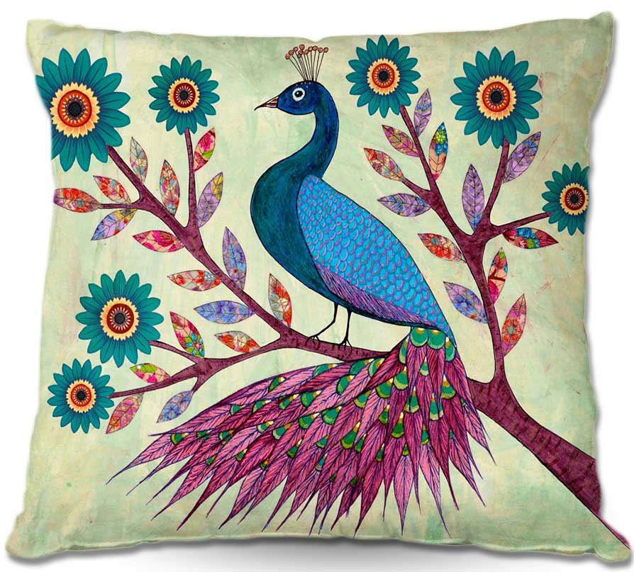 peacock throw pillows
