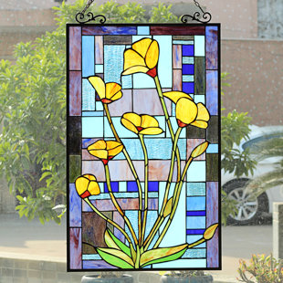 Wayfair Floral Themed Stained Glass Panels You Ll Love In 22