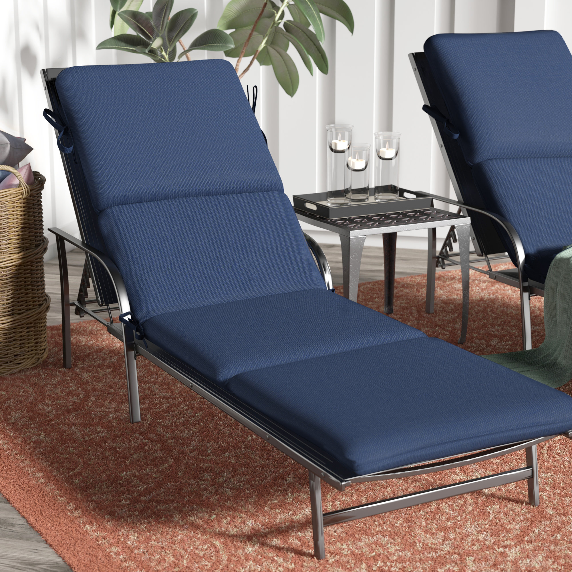 navy chaise lounge cushions