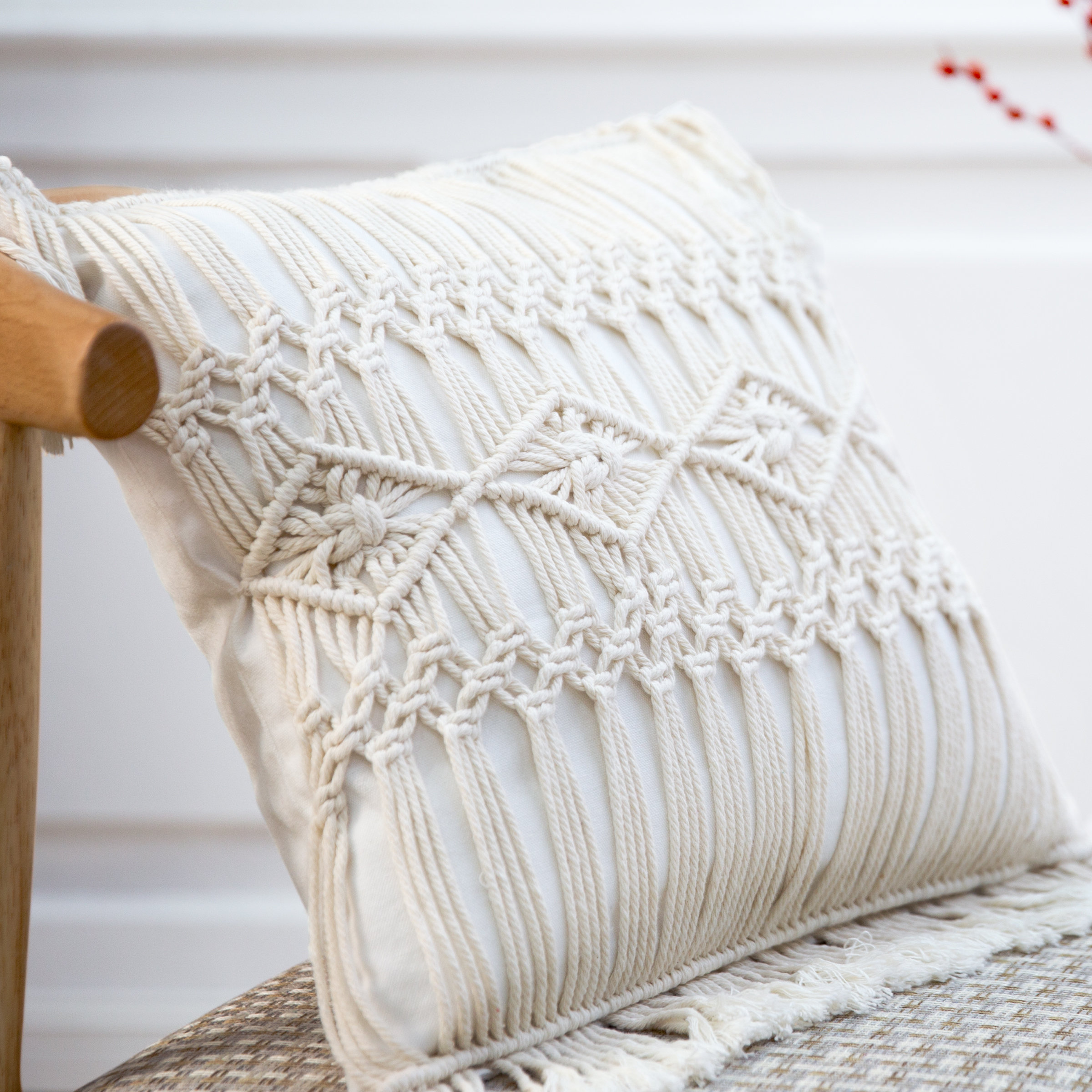 macrame throw pillow