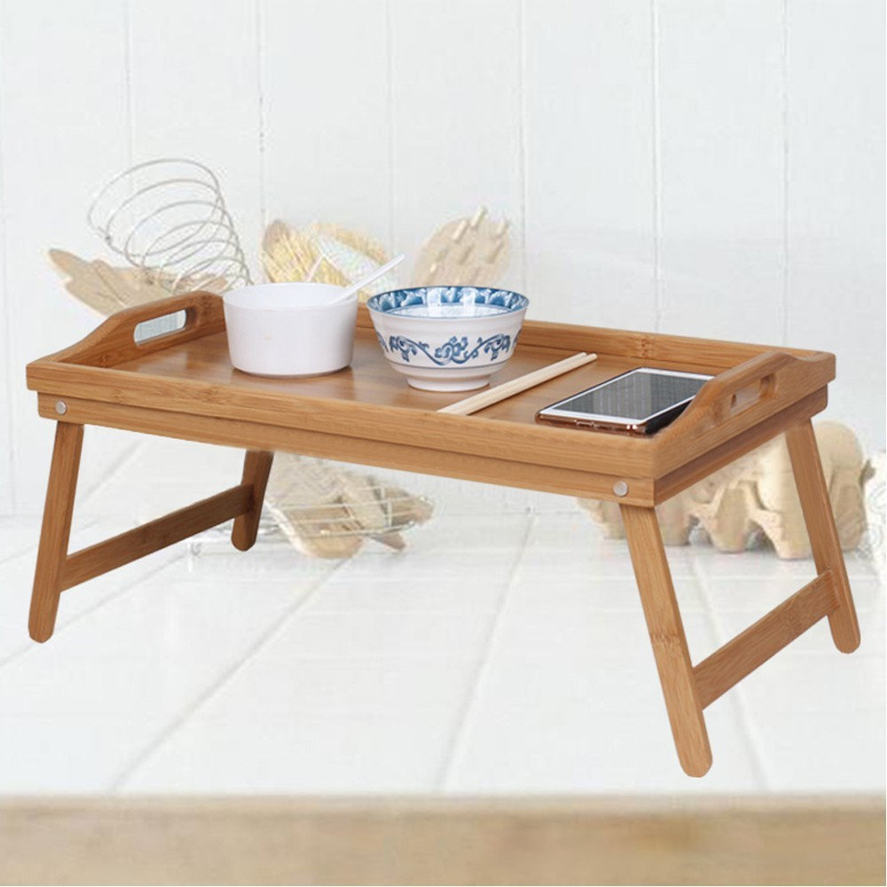 Bamboo Tray With Foot Tray Portable Tray Bed Tray Multifunctional Folding Table