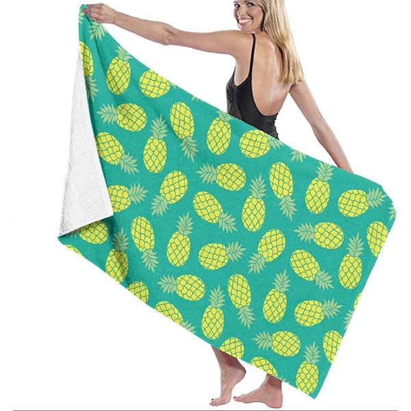 Pineapple Beach Towel Sand Free Soft Absorbent 100% Cotton Large Beach Cover 