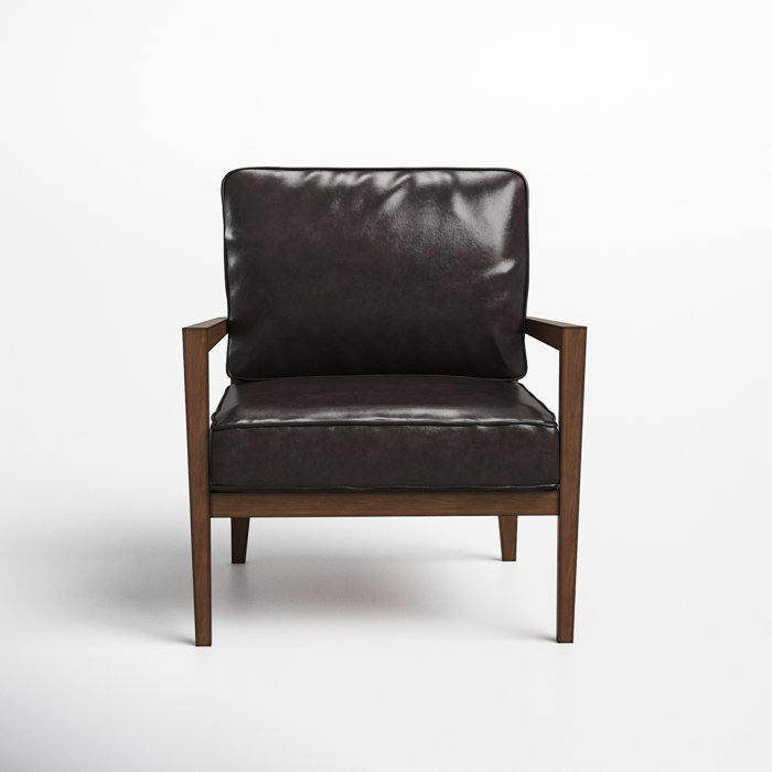 Joss and Main Norfolk 27.5" W Top Grain Leather Armchair