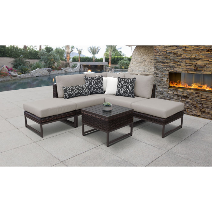 Joss and Main Savion 6 Piece Sectional Seating Group with Cushions