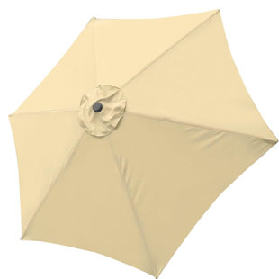 6.5x10ft Patio Umbrella Replacement Canopy Market Beach Oxford Top Cover Coffee