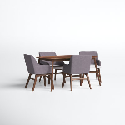 Kinney 4 - Person Rubberwood Solid Wood Dining Set by Joss and Main