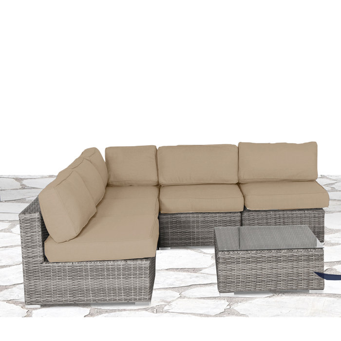 Joss and Main Deandra 6 Piece Sectional Seating Group with Cushions