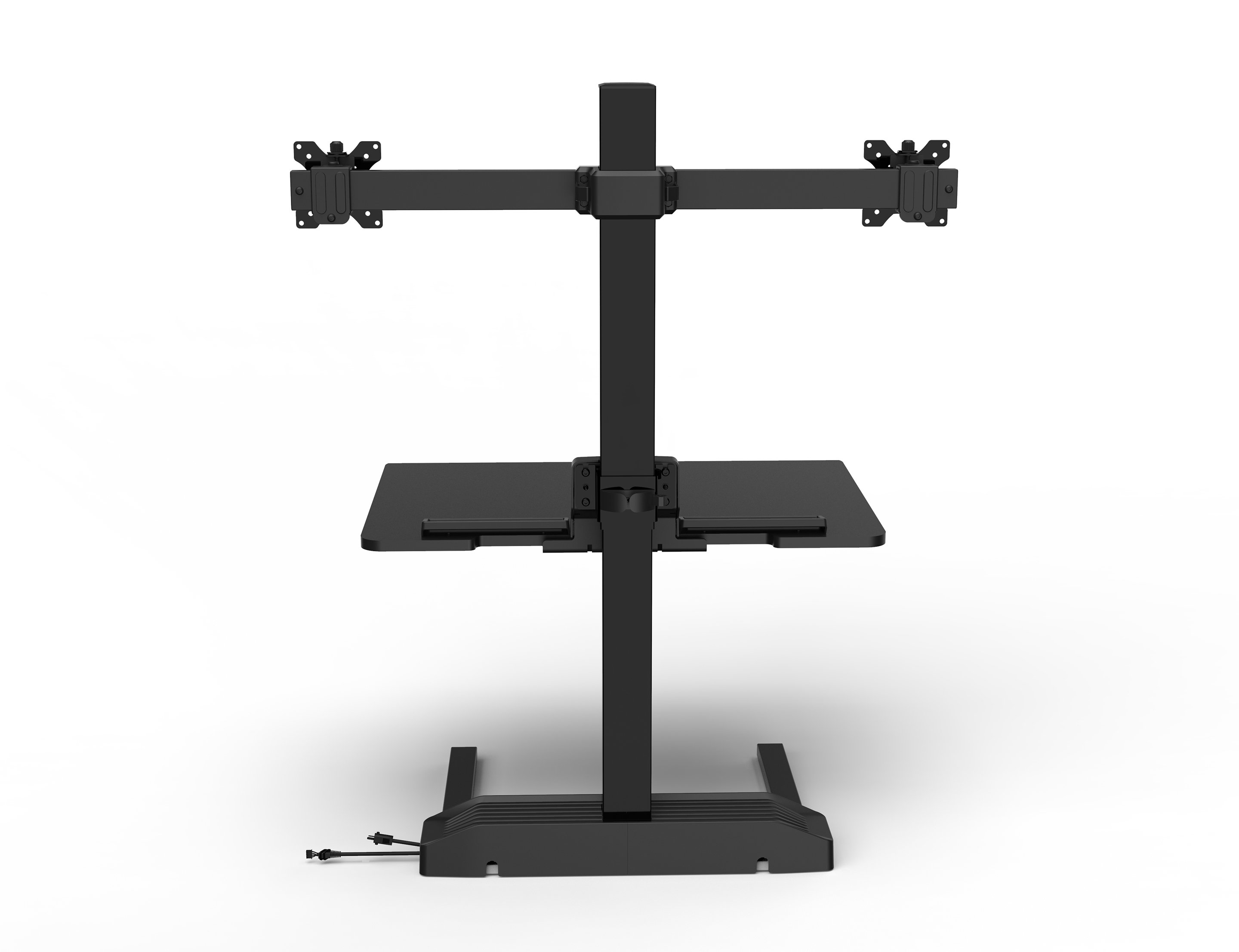 standing desk converter with dual monitor mount