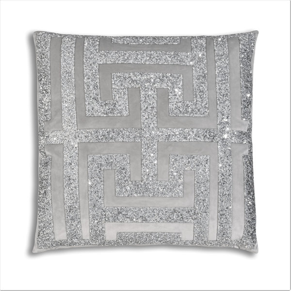 silver beaded throw pillow