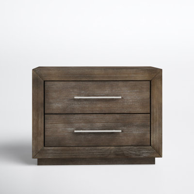 Brooks 2 - Drawer Solid Wood Nightstand in Brown by Joss and Main