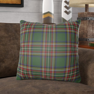 green plaid pillow