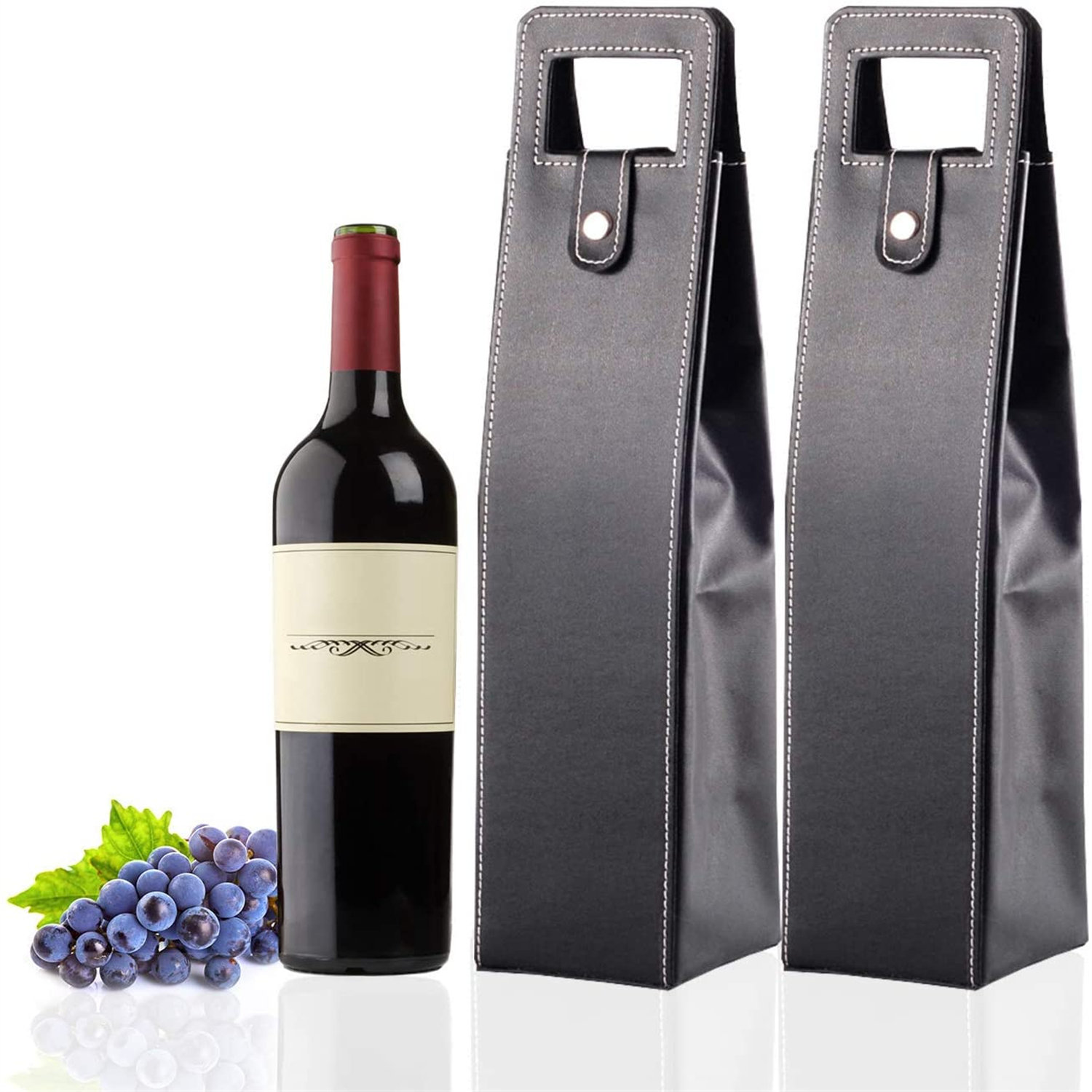 leather wine bottle carrier