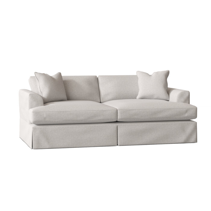 Wayfair Custom Upholstery Lucia 93" Recessed Arm Slipcovered Sofa with Reversible Cushions
