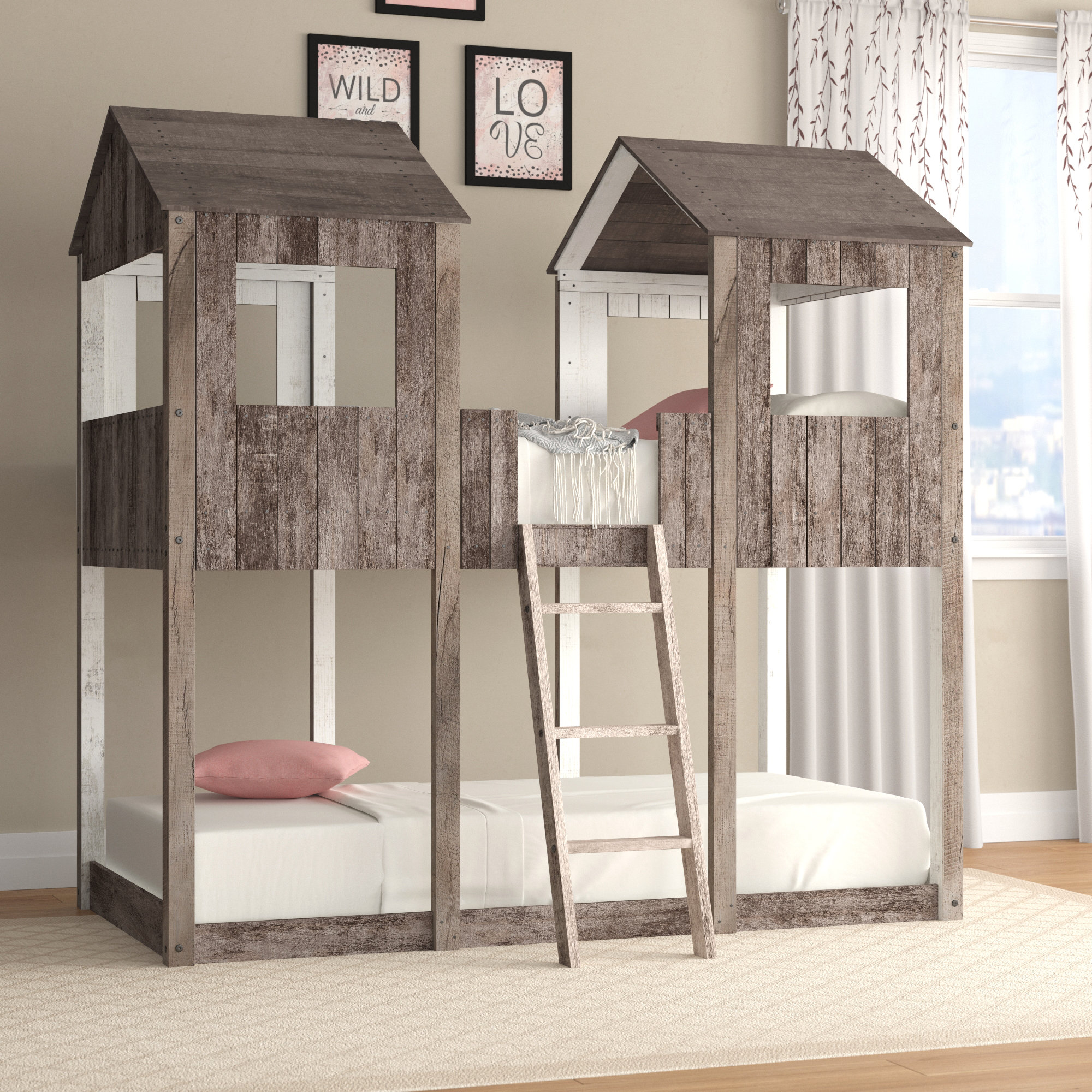 twin over full tree house bunk bed