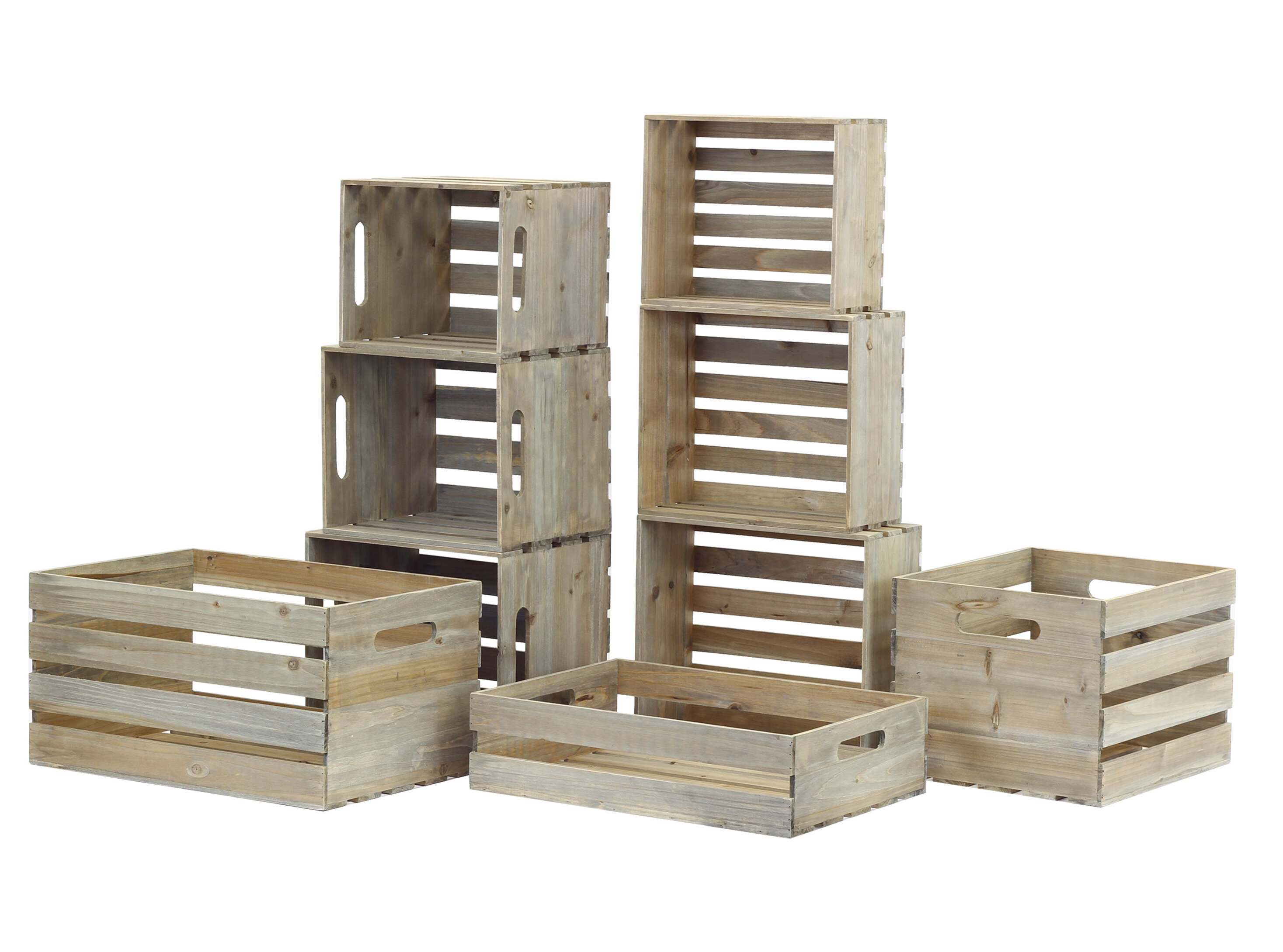3 Log Basket  Wooden Apple Crates ideal storage boxes/display 