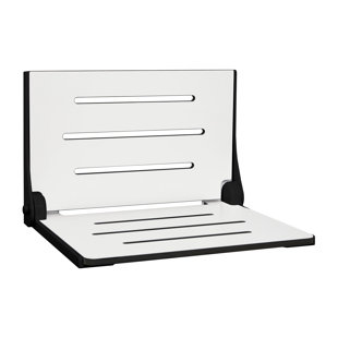 Seachrome Slimline Shower White Seat with Matte Black Frame 