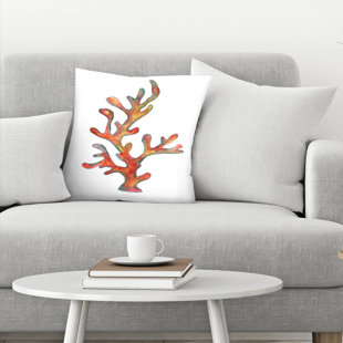 solid coral throw pillows