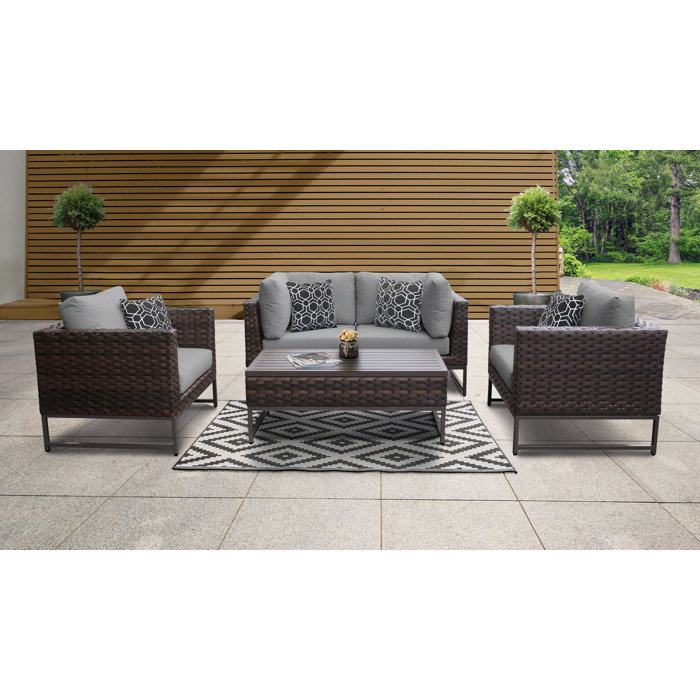 Joss and Main 4 Piece Sectional Seating Group with Cushions