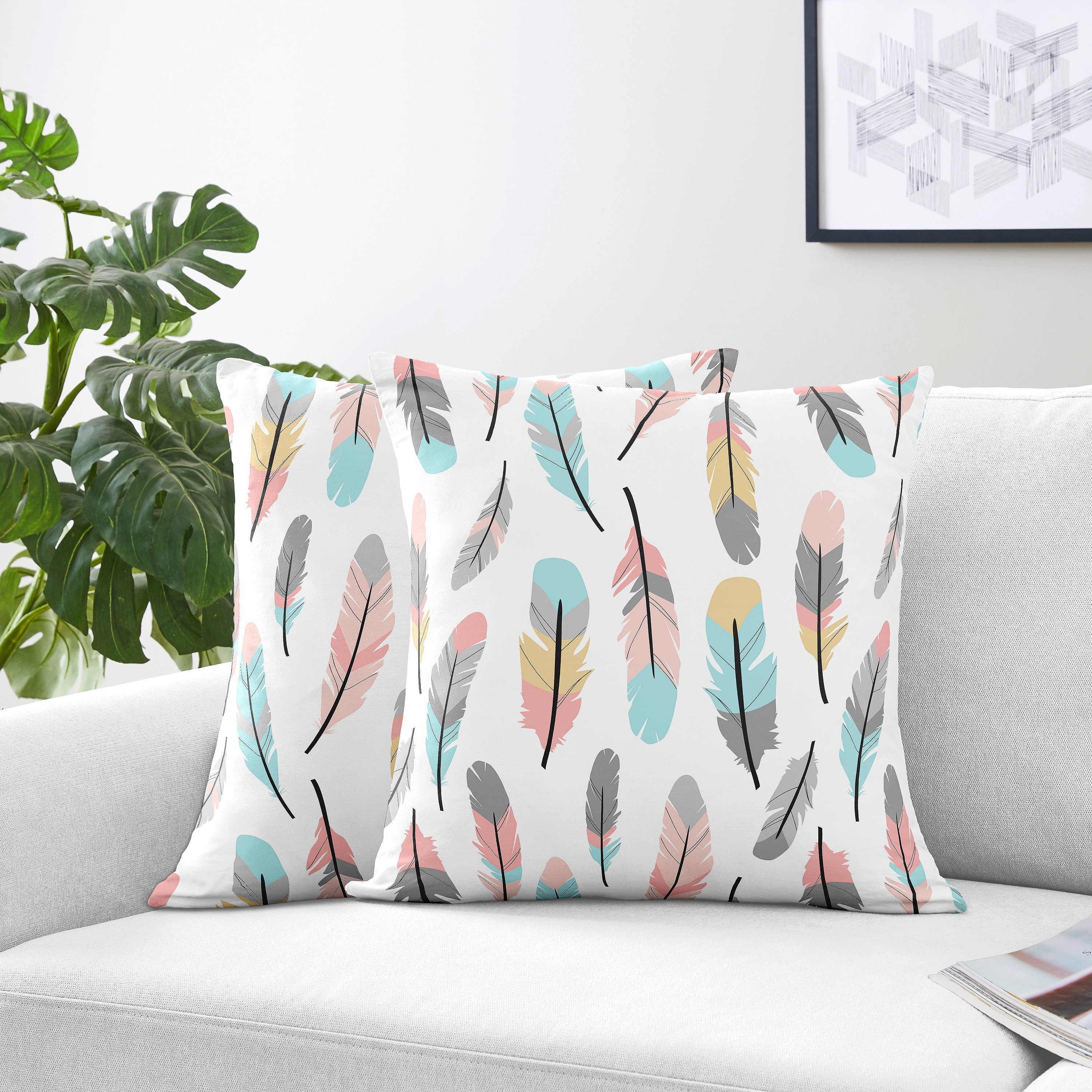 feather throw pillows