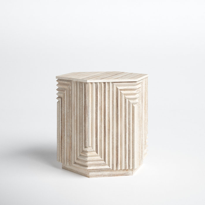 Joss and Main Keelah Solid Wood Block End Table