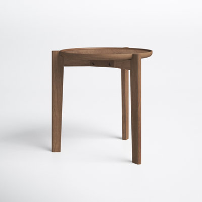 Solid Wood Tray Top 3 Legs End Table by Joss and Main