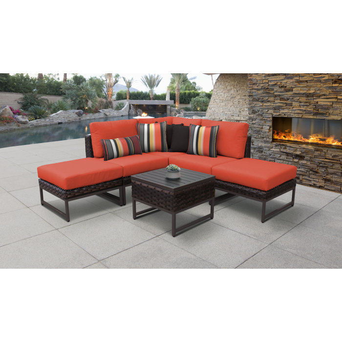 Joss and Main Savion 6 Piece Sectional Seating Group with Cushions
