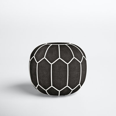 Giacomo 20.1" Wide Round Abstract Pouf Ottoman by Joss and Main