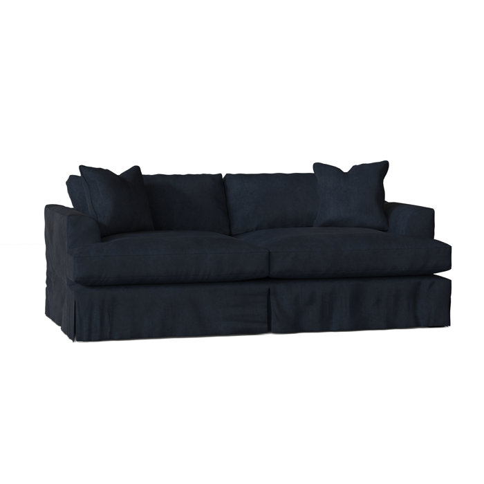 Wayfair Custom Upholstery Lucia 93" Recessed Arm Slipcovered Sofa with Reversible Cushions