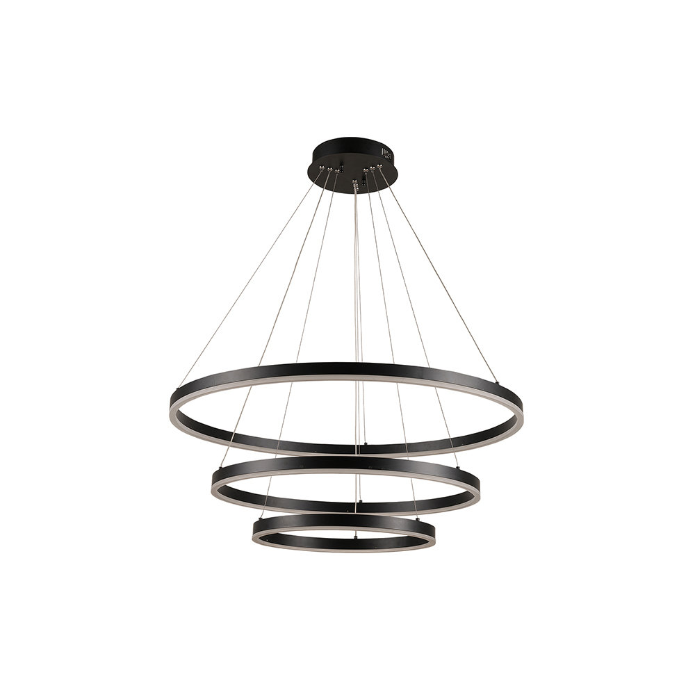 Orren Ellis Andzela Unique Tiered Geometric LED Pendant with Wrought ...