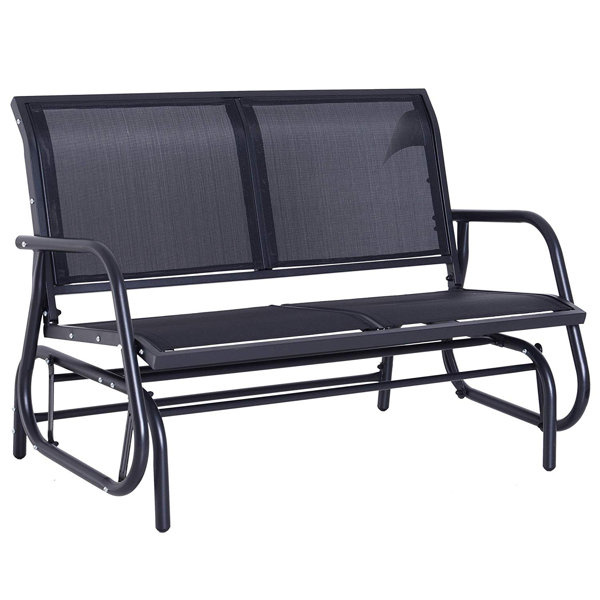 outdoor glider bench with cushions