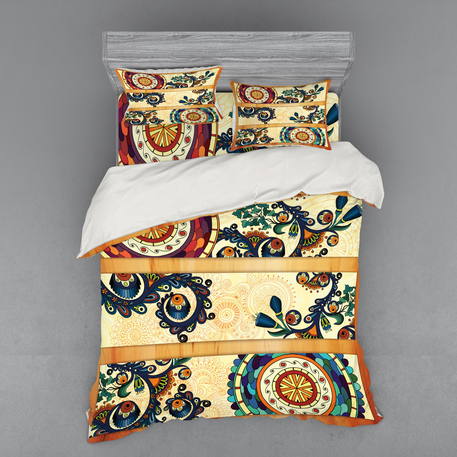 batik king size bed cover with 2 zipper pillow cover set 100 % cotton 220 TC 