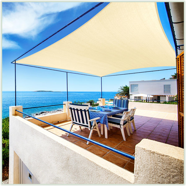 Sun Shade Sail 6.5x 910 Sand Rectangle Outdoor Awning Shade Cover 185GSM HDPE UV Block for Patio Shading