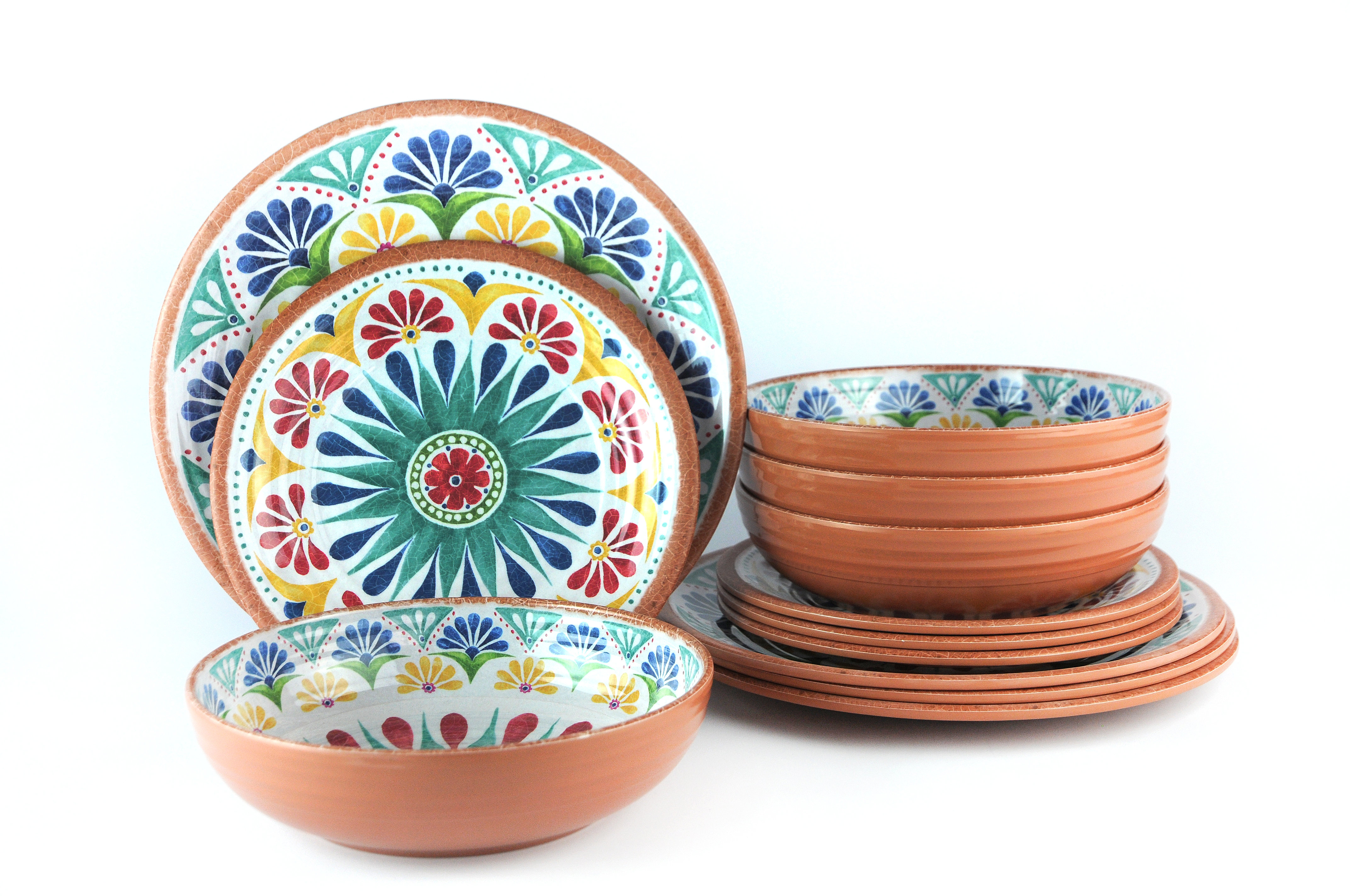 12 piece melamine dinnerware set