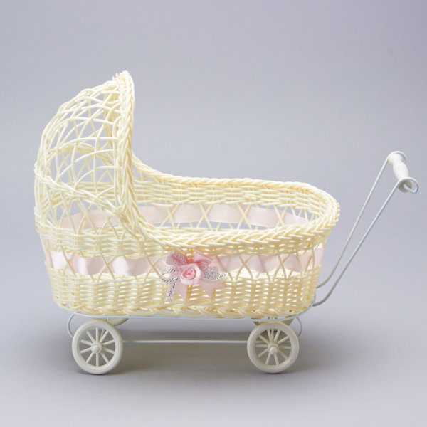 wicker baby carriage basket