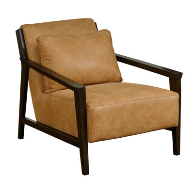 Tarakan 29" W Top Grain Leather Armchair by Foundry Select