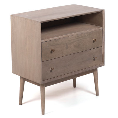 Okehampt 2 - Drawer Solid Wood Nightstand by Joss and Main