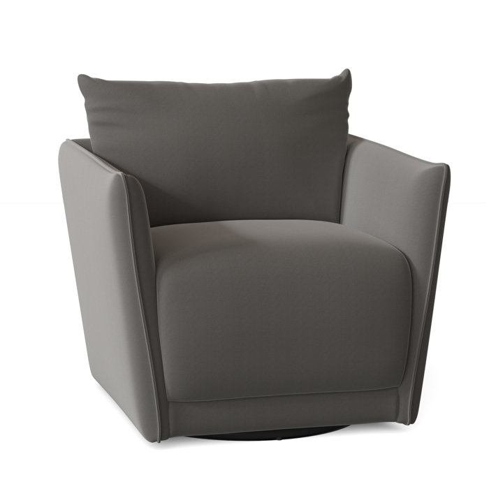 Joss and Main Gertrude 34" Wide Polyester Swivel Armchair