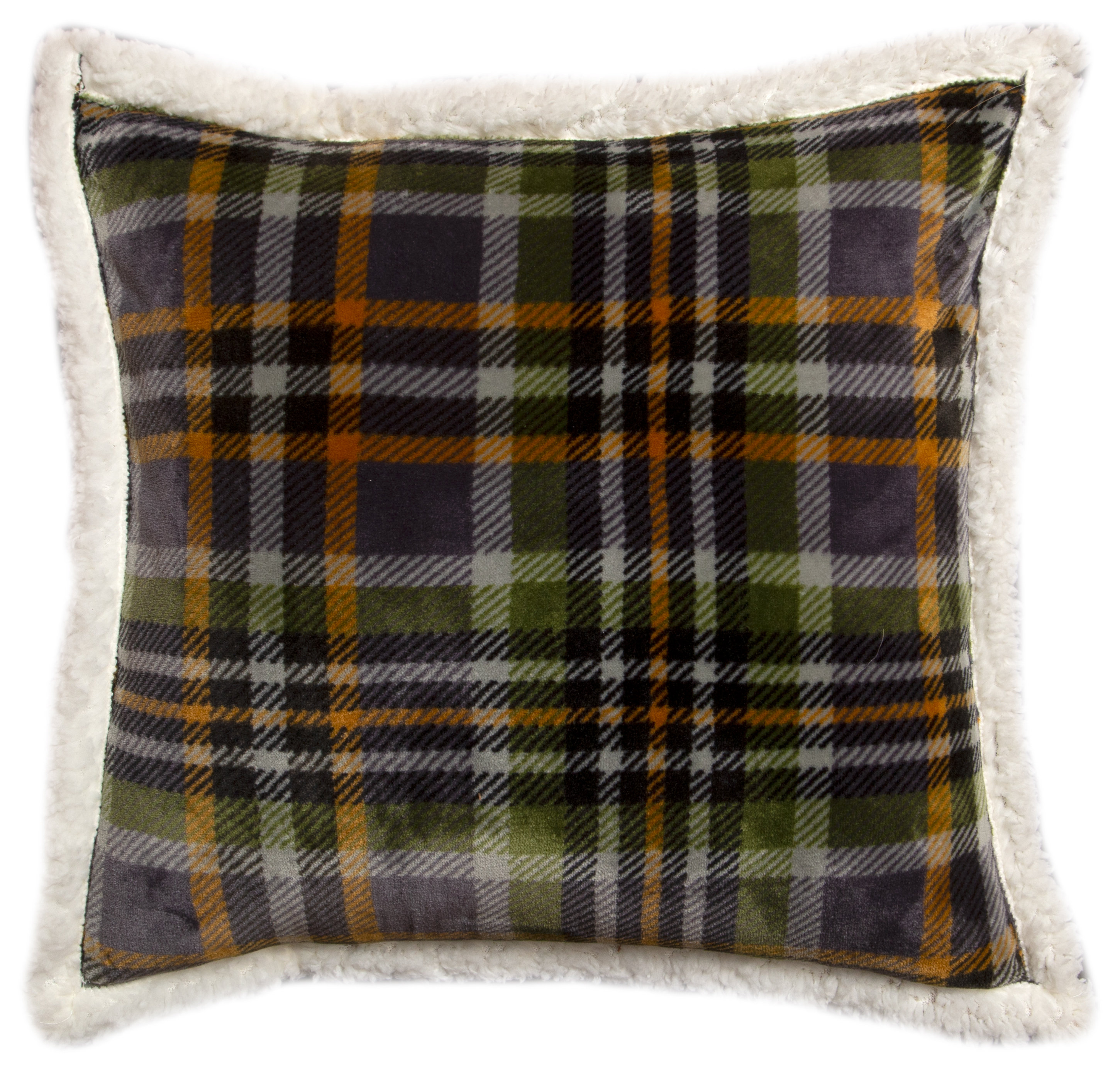 grey plaid throw pillow