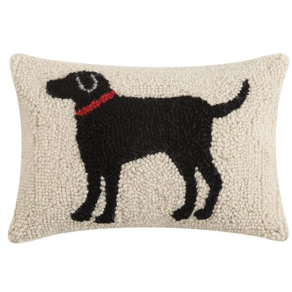 black dog pillow