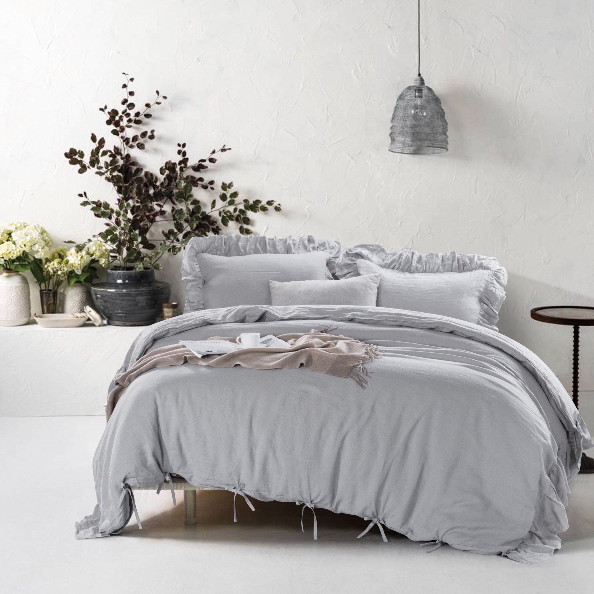 Ultra Soft Microfiber Bed Comforters Twin XL 3 Piece Teen Set Madison Park Reversible Stripes Grey 