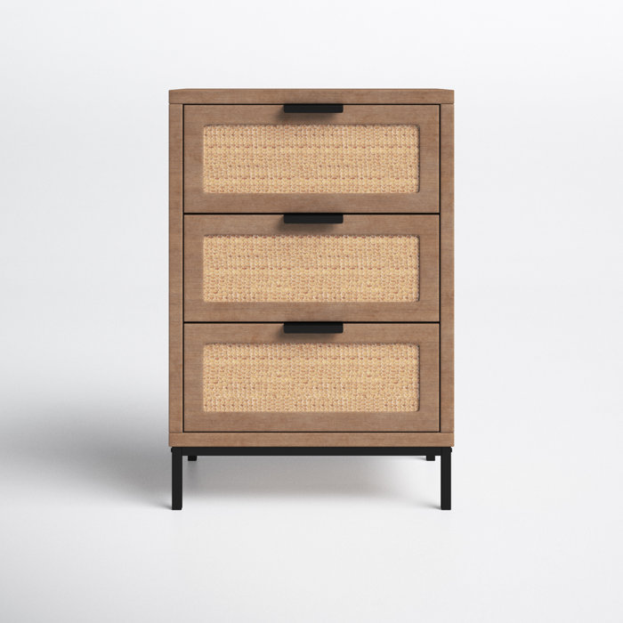 Joss and Main Mary 3 - Drawer Nightstand in Brown/Black