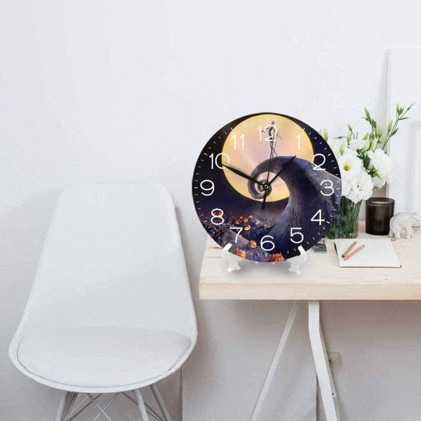 Large Wall Clock Fantastic Moon Skull White 12 Inch Silent Non-Ticking Battery Operated Quartz Decor for The Kitchen Living Room Bedroom Office Home School 