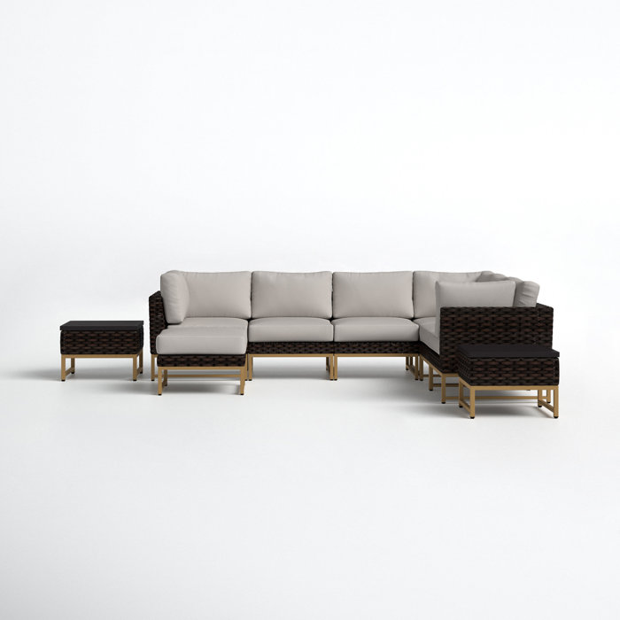 Joss and Main Nauvoo Wicker/Rattan Seating Group with Cushions