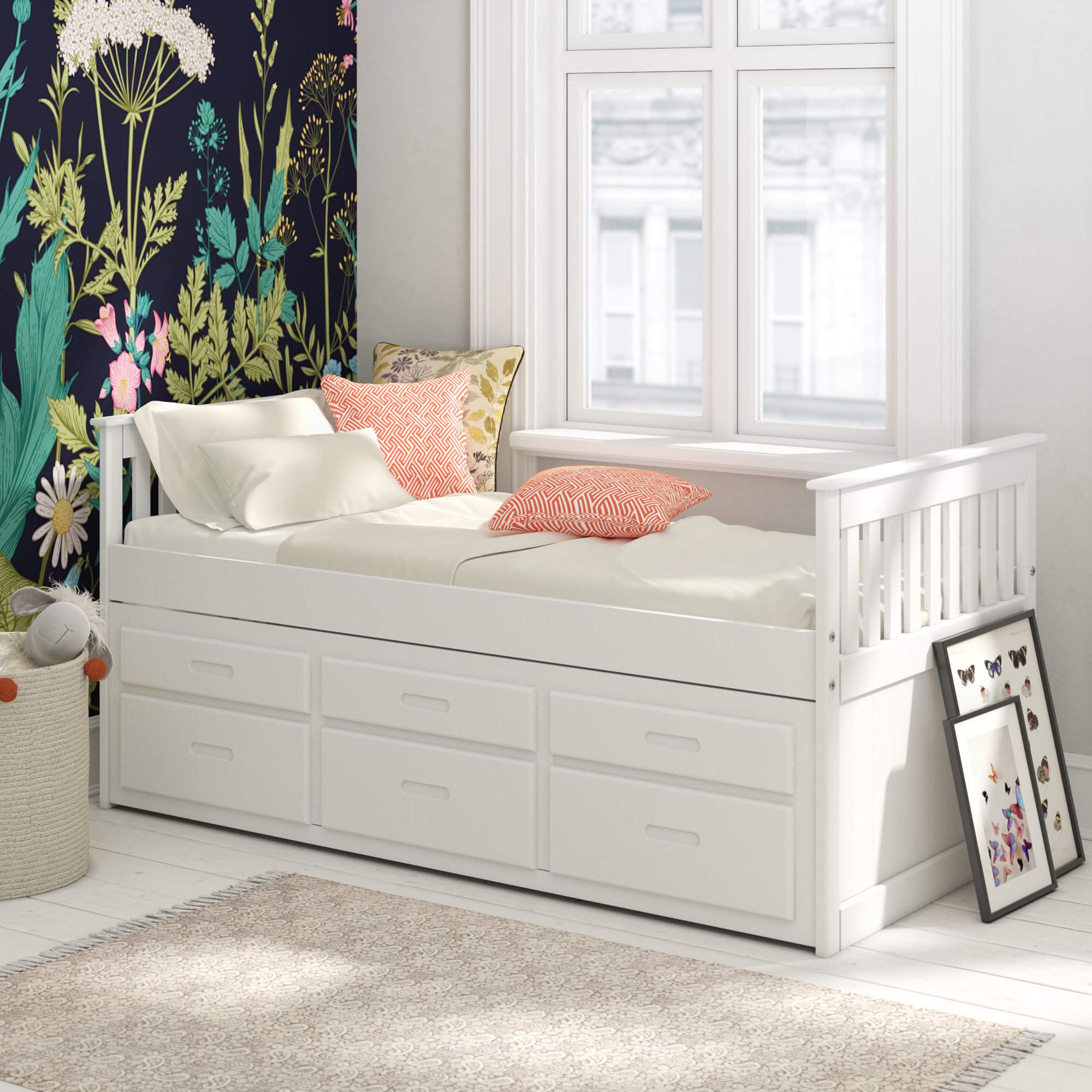 single bed for girl with storage