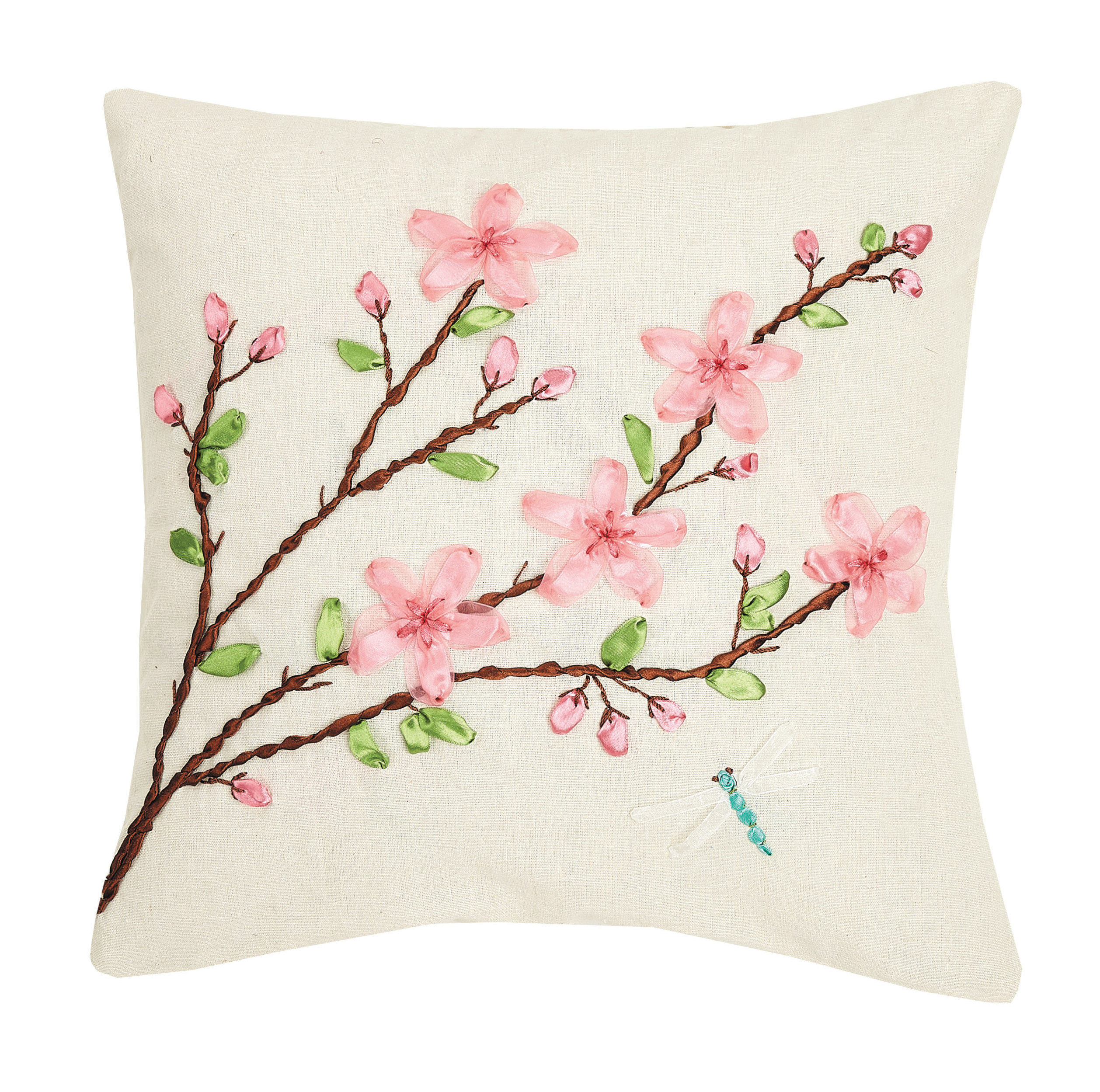 cherry blossom throw pillow
