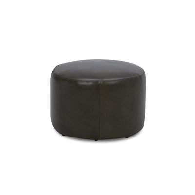 Finley 24" Wide Genuine Leather Round Cocktail Ottoman by Joss and Main