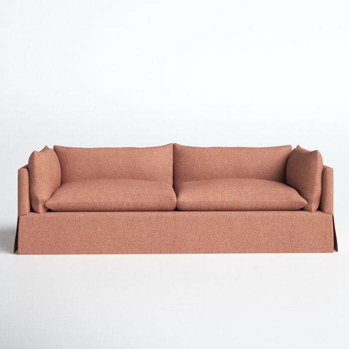 Joss and Main Lisbeth 94" Square Arm Slipcovered Sofa with Reversible Cushions